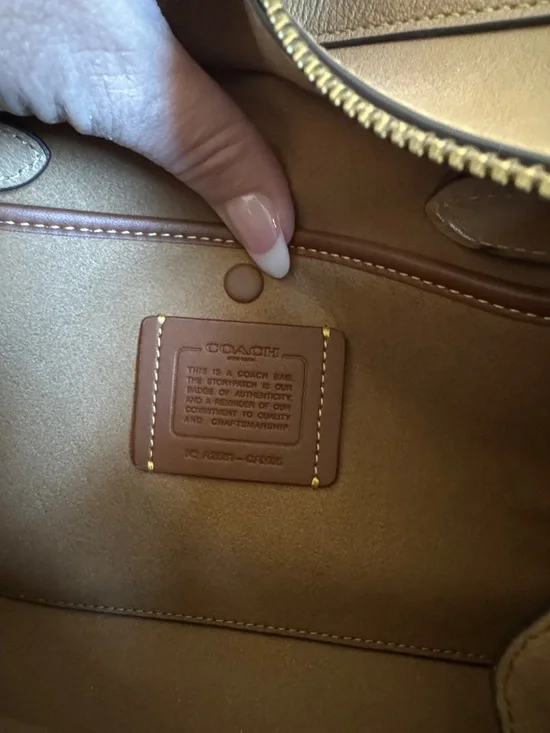 Coach Empire Carryall 28 Leather Tan Crossbody Satchel - Picture 5 of 6